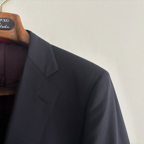 $1700 Samuelsohn Harry Rosen Dark Navy Wool Suit -42. Pants 36-37 - Picture 7 of 16